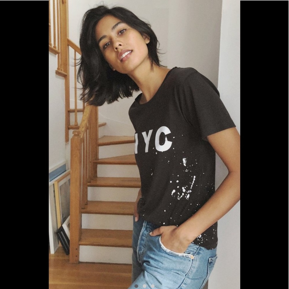 Anthropologie NYC paint splattered T-shirt LARGE